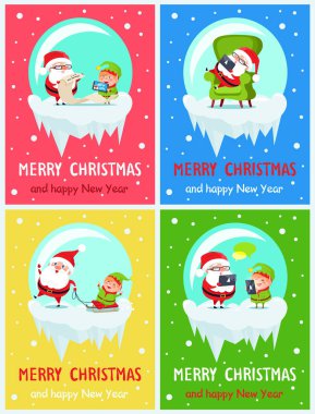 Mutlu Noeller buzlu afiş vektör çizim