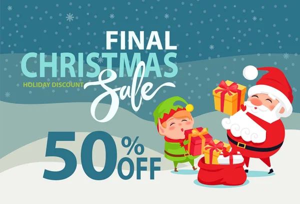 Final Christmas Sale Holiday Discount 50 Poster — Stock Vector