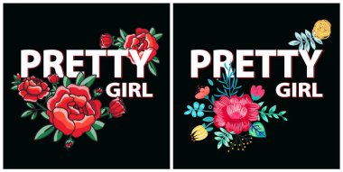 Posterler vektör çizim dizi güzel kız