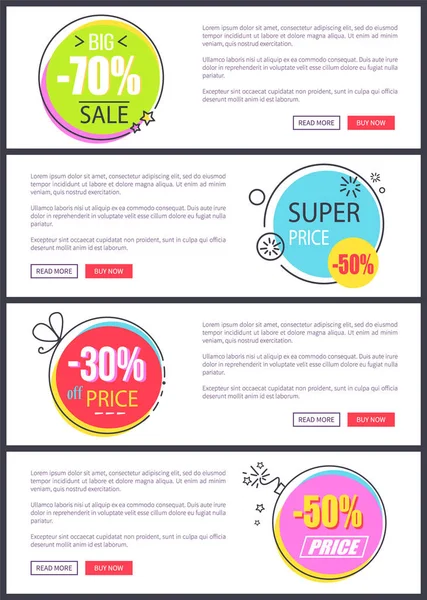 -70 Big Sale and Super Price Vector Illustration — Stock Vector