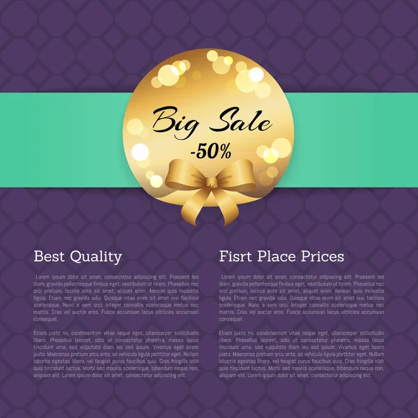 Найкраща якість Ціни першого місця Продаж Золота етикетка — стоковий вектор