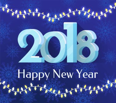 Mutlu yeni yıl 2018 afiş vektör çizim