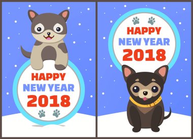 Mutlu yeni yıl koleksiyonu vektör çizim