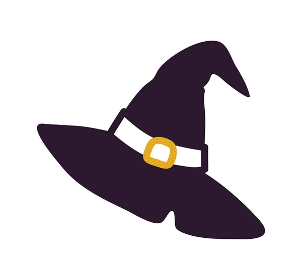 Černá čarodějnice klobouk silueta vektorové ilustrace — Stockový vektor