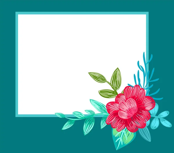 Postkarte mit Blumenvektorillustration — Stockvektor