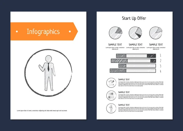 Infográficos Start Up oferece ilustração vetorial — Vetor de Stock