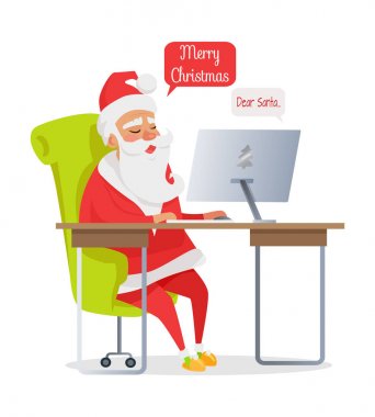 Merry Christmas Banner Santa posta izole