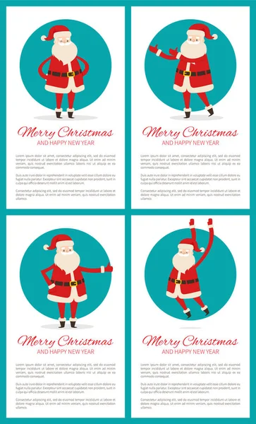 Joyeux Noël Santa Set Illustration vectorielle — Image vectorielle