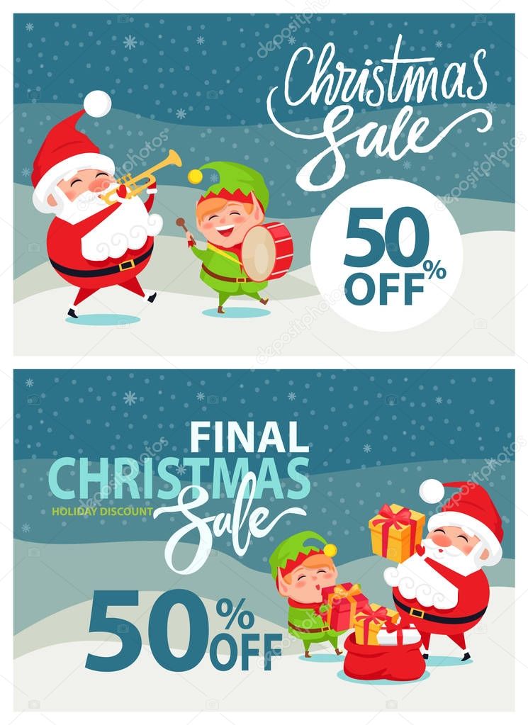 Final Christmas Sale Poster Vector Illustration