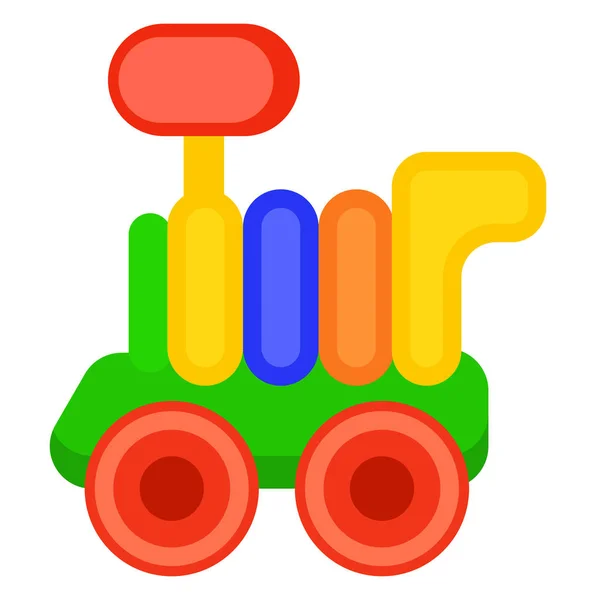 Bunte Spielzeugeisenbahn Wagen isolierte Illustration — Stockvektor