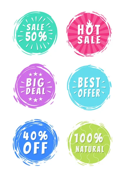 Koop 50 beste keuze aanbieding Promo Stickers — Stockvector