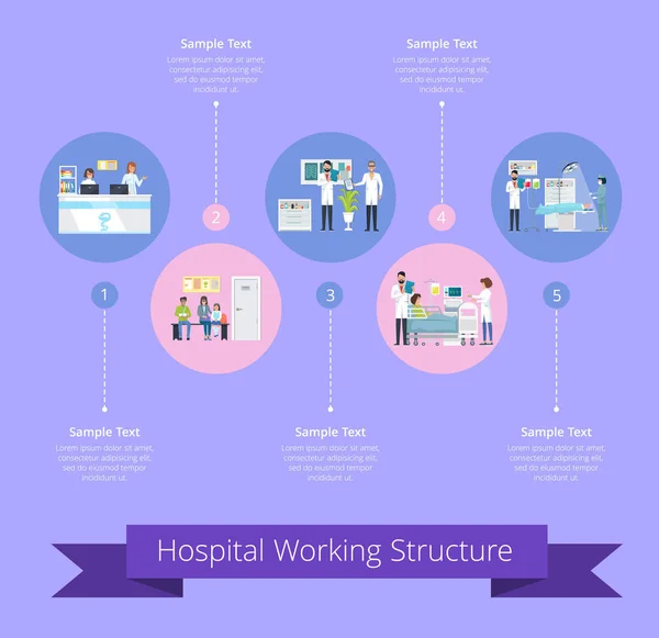 Krankenhaus Arbeitsstruktur Vektor Illustration — Stockvektor