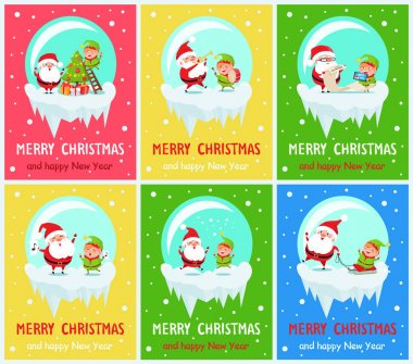 Neşeli Chritmas Santa hayat vektör çizim