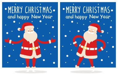 Mutlu Noeller Noel Baba vektör çizim