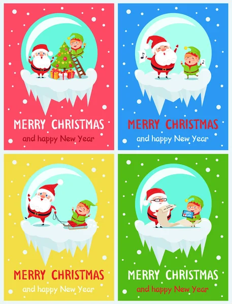 Frohe Weihnachten Aktivitäten Vektor Illustration — Stockvektor