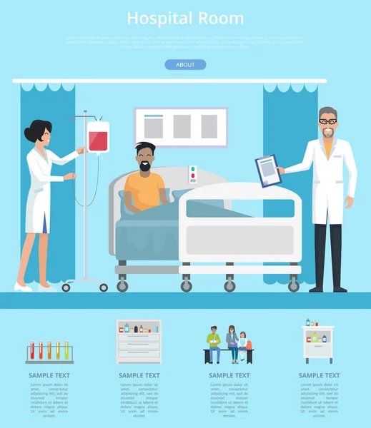 Krankenhaus Zimmer Dienstleistungen Vektor Illustration — Stockvektor