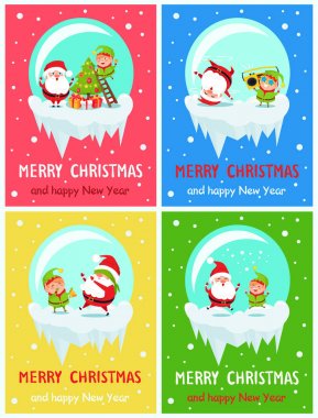 Kartpostal Merry Christmas mutlu yeni yıl Santa Elf