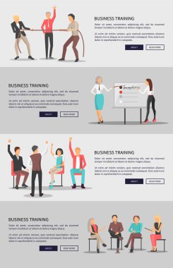 Web posterleri insanlarla iş eğitim ayarla