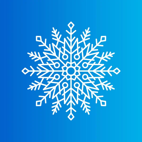 Flocon de neige créé à partir de motifs ornementaux sur bleu — Image vectorielle