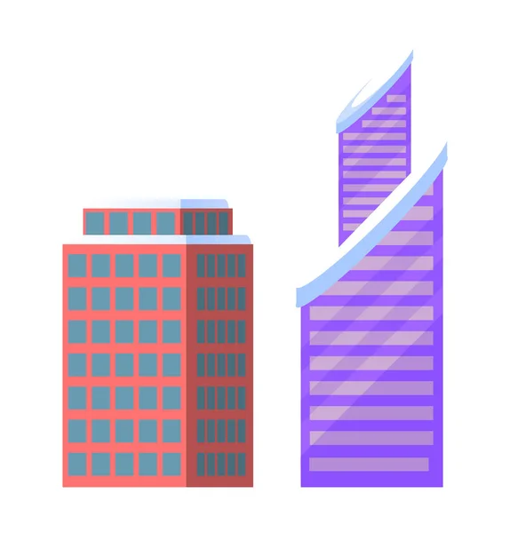 Aantal gebouwen stad iconen vectorillustratie — Stockvector