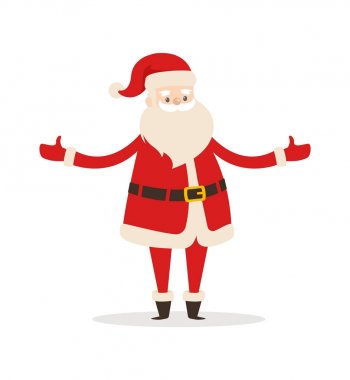 Noel Baba çizgi film Xmas karakter vektör simgesi