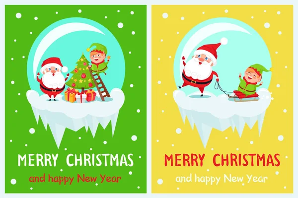欢乐的圣诞快乐矢量插画 — 图库矢量图片