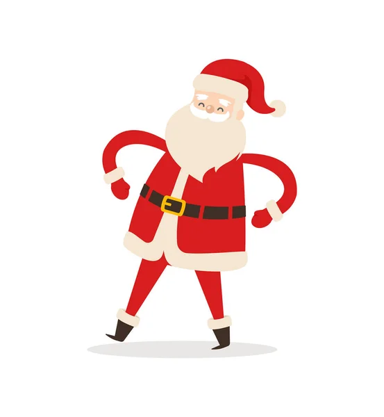 Lustige tanzende Weihnachtsmänner Vektor Illustration — Stockvektor