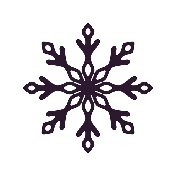 Silueta de copo de nieve oscuro Icono Vector Ilustración — Archivo Imágenes Vectoriales