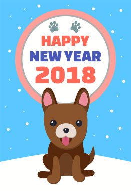 Mutlu yeni yıl 2018 afiş vektör çizim