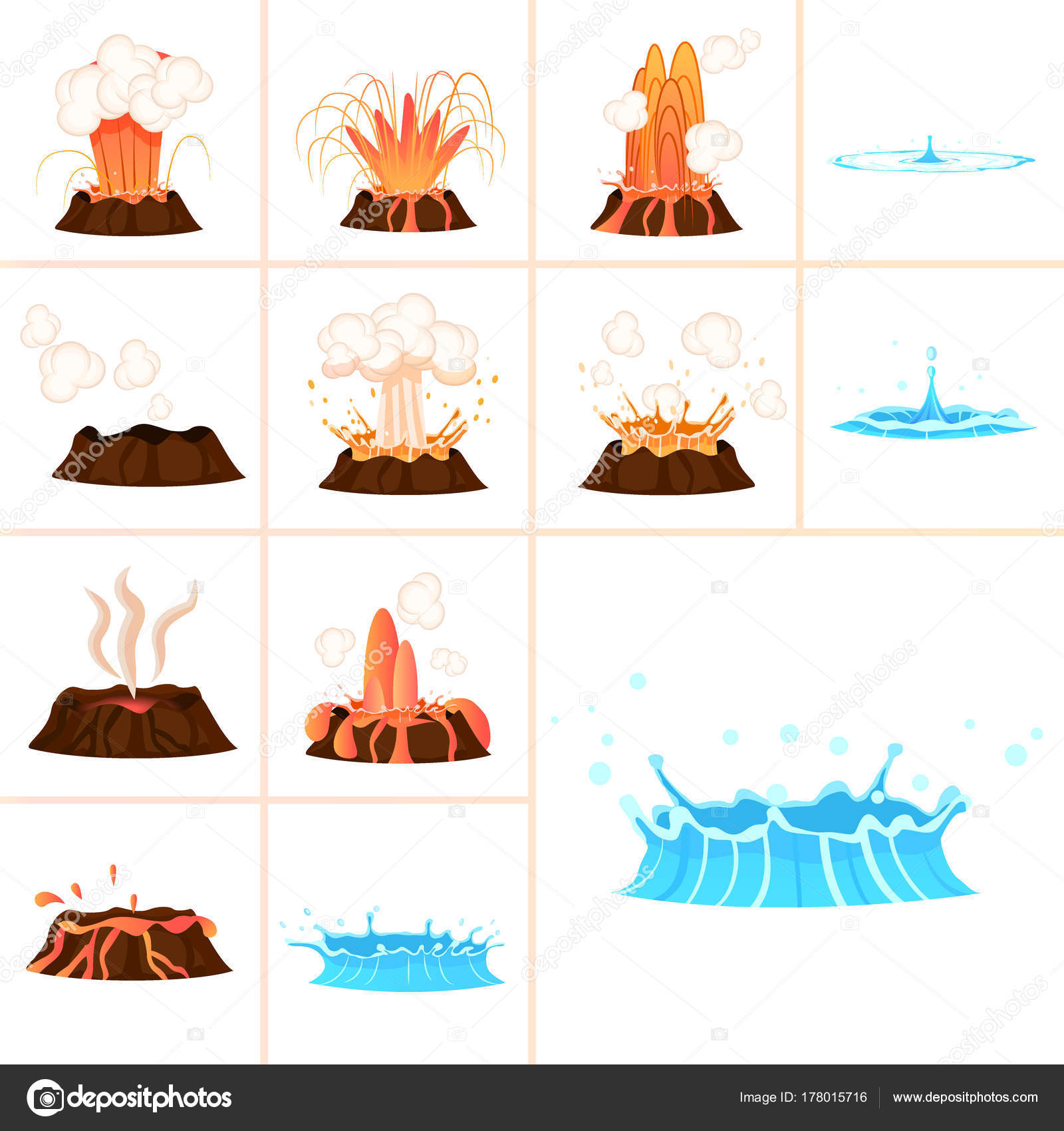 Etapas de Erupción Volcánica y Juego de Salpicaduras de ...