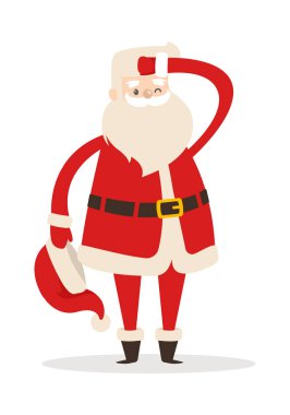 Santa Claus şapka bakmadan uzakta. Vektör