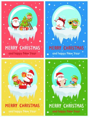 Mutlu yeni yıl mutlu Noeller Poster Santa Elf