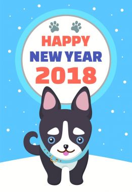 Mutlu yeni yıl 2018 Poster vektör çizim