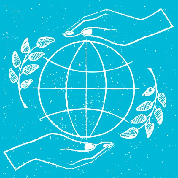 Uluslararası Barış günü vektör illüstrasyon mavi — Stok Vektör