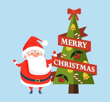 Mutlu Noeller kartpostal sevimli Noel Baba ile