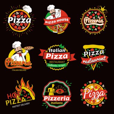 İtalyan Pizza Restoran promosyon amblem seti