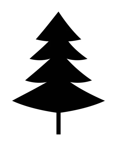 Árbol de Navidad Negro silueta Vector icono — Vector de stock