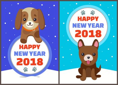 Mutlu yeni yıl koleksiyonu vektör çizim