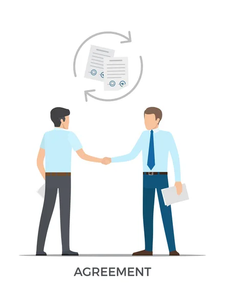 Agreement Between People on Vector Illustration — Stock Vector