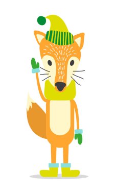 Kızıl tilki sıcak şapka, rahat eşarp ve yün eldiven