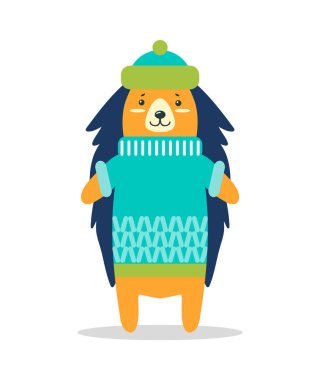 Kirpi sıcak şapka ve örme kış kazak