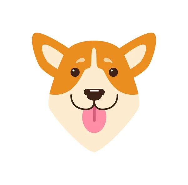 Testa di cane con illustrazione vettoriale in lingua rosa — Vettoriale Stock