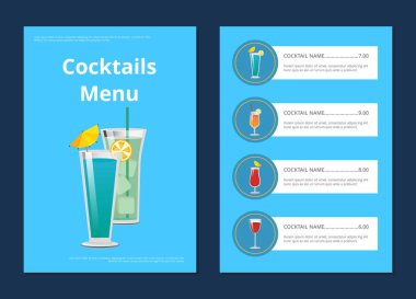 Kokteyl menü reklam afiş fiyatları ile