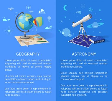 Coğrafya ve astronomi dersleri bilgilendirici sayfa