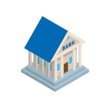 Banka Binası eski stil izometrik simgesi