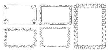 Collection of Frames with Swirls Rectangular Shape clipart