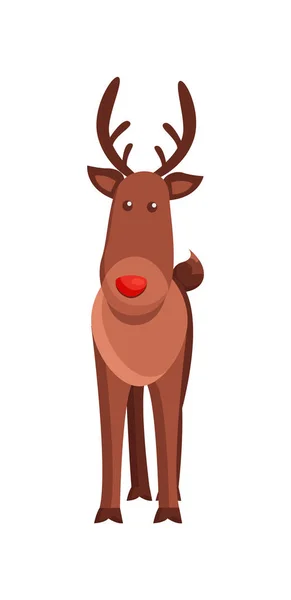 Ilustración de vectores de animales con cuernos de ciervo de Navidad — Vector de stock