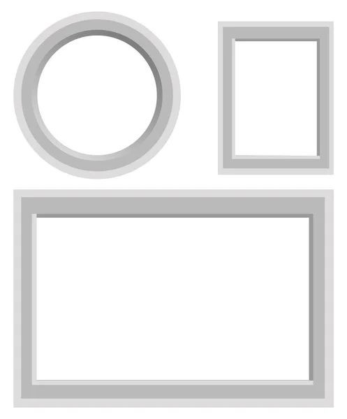 Frames Set of Round, Rectangular and Square Shape — Stock Vector