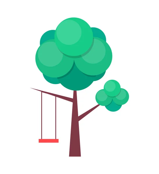 Árbol Swing Ilustración aislada en blanco — Vector de stock