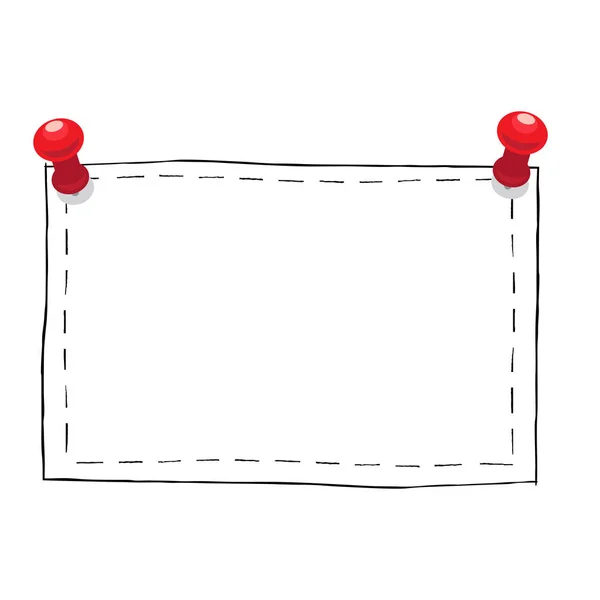Απλό τετράγωνο πλαίσιο με πινέζες εικονογράφηση — Διανυσματικό Αρχείο